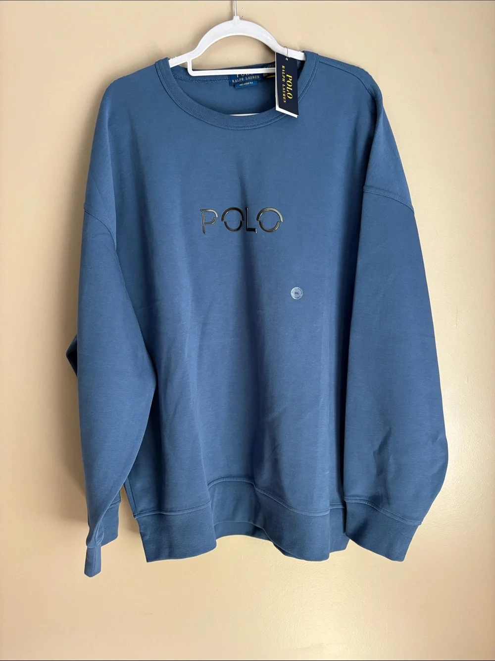 Polo by Ralph Lauren Dusty Blue Crewneck Sweatshirt with Embroidered Logo